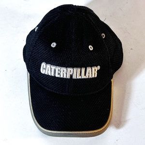 Vintage CAT Caterpillar Construction Black Silver Outdoors Hat Cap
